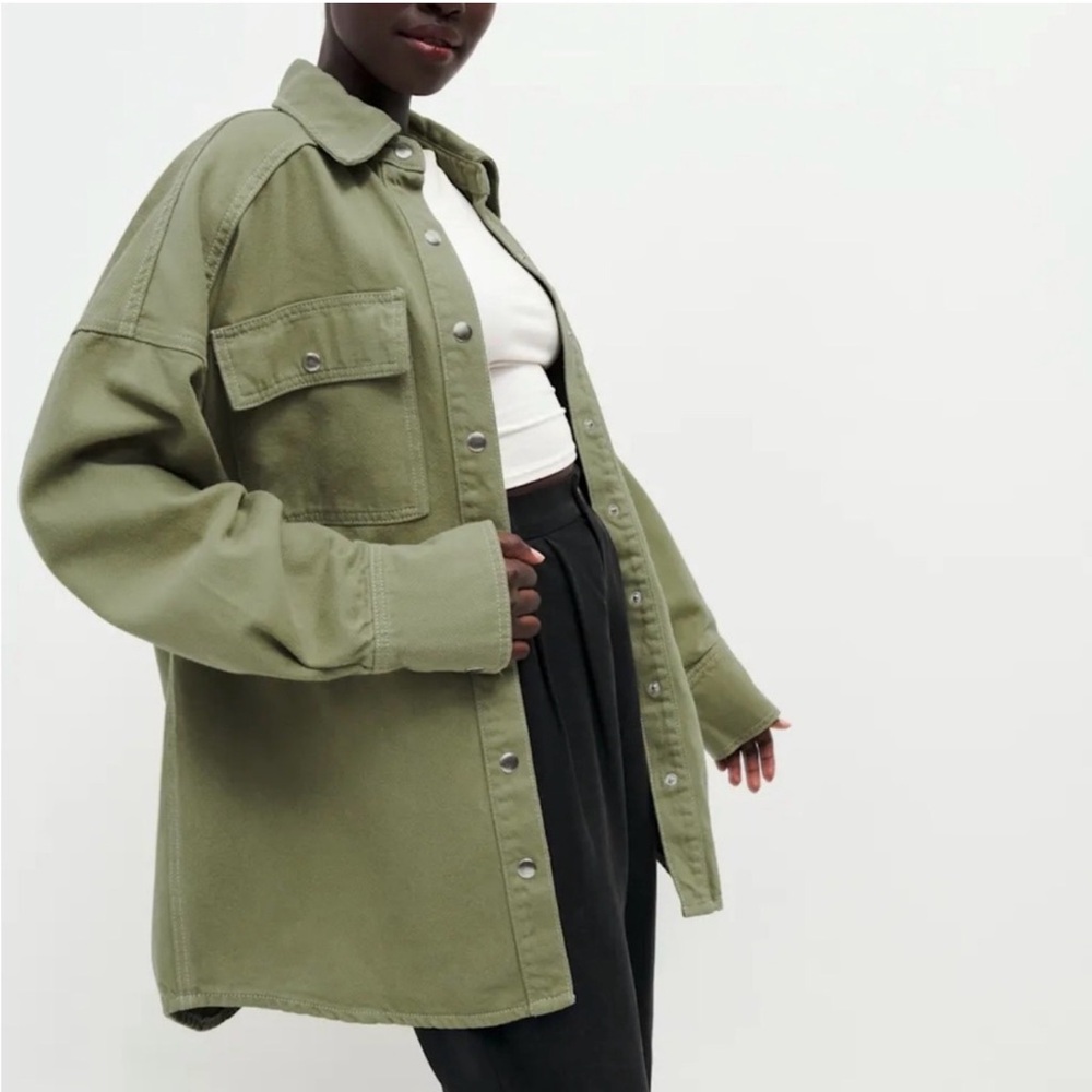 Reformation ace oversized shirt jacket dried herbs